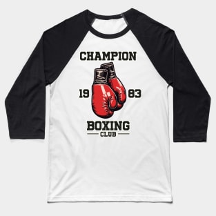 Vintage Boxing Gloves with Champion Boxing Club Text Baseball T-Shirt